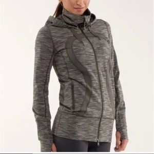 Lululemon Stride Jacket hood full zip size 2 wren space dye/wren